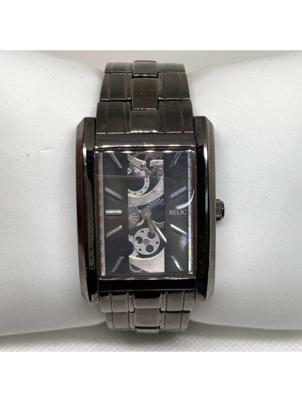 Relic By Fossil Allen Gunmetal skeleton dial Men Watch ZR77133 quartz 7”running